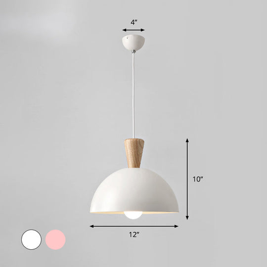 Modern White/Pink Metal Pendant Ceiling Light For Dining Rooms
