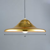 Gold Metal Saucer Pendant Light Modern 1-Light Kit For Dining Room 16/18 Wide