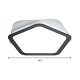 Modern Acrylic Led Pentagon Flush Light For Bedroom - White Or Warm Options