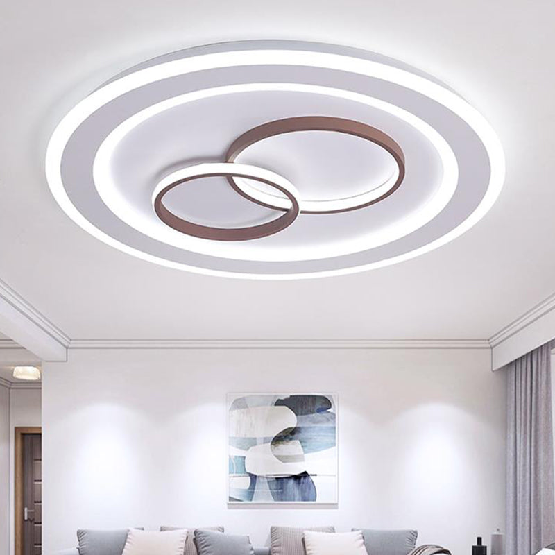 Minimalist Acrylic Led Bedroom Ceiling Lamp In White - 24.5’/31’ Wide Circle Flush Mount Lighting