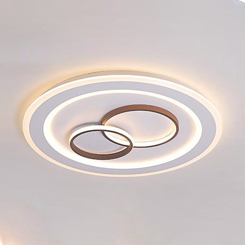 Minimalist Acrylic Led Bedroom Ceiling Lamp In White - 24.5’/31’ Wide Circle Flush Mount Lighting