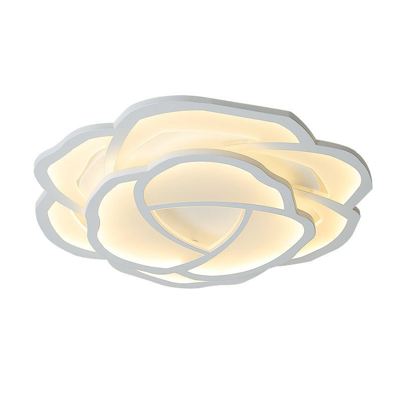 16.5/20.5 Acrylic Flush Mount Led Flower Ceiling Lamp - Modern Style White/Warm Light