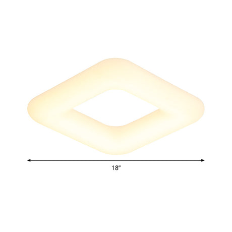 Modern White Led Ceiling Lamp For Bedroom - Acrylic Square Flush Mount Available In 3 Sizes