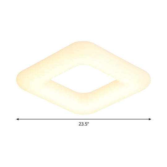 Modern White Led Ceiling Lamp For Bedroom - Acrylic Square Flush Mount Available In 3 Sizes