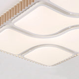 Contemporary Gold Rectangular Led Flushmount Ceiling Light For Living Room - White/Warm