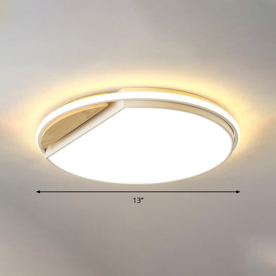 Circular Flush Mount Led Ceiling Light Fixture - Modern Acrylic Design 16.5 Wide White/3 Color