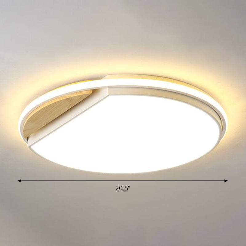 Circular Flush Mount Led Ceiling Light Fixture - Modern Acrylic Design 16.5 Wide White/3 Color