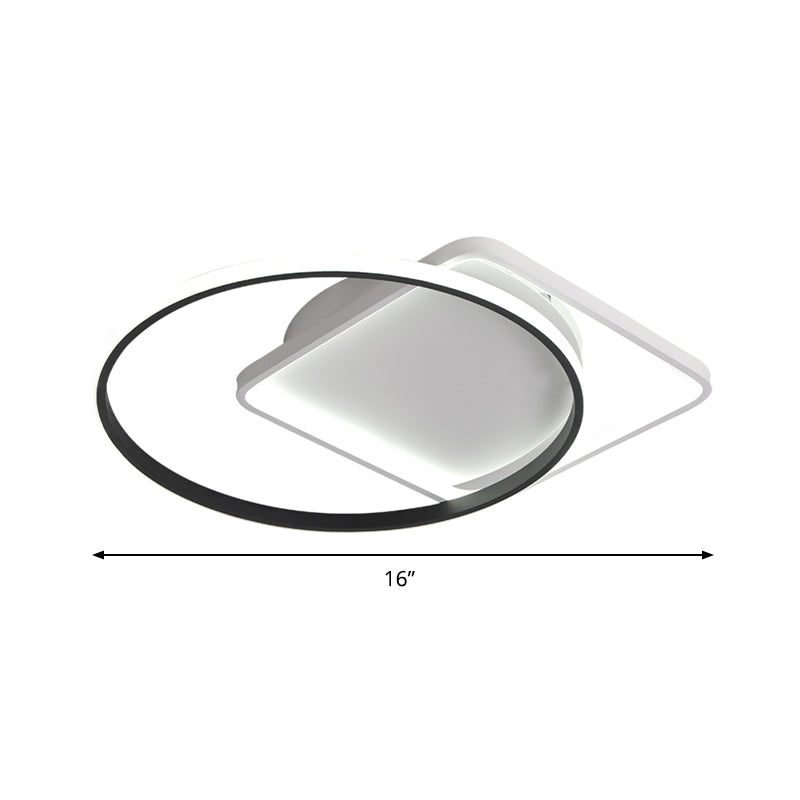Modernist Acrylic Led Flushmount Ceiling Light In White/Warm 16/19.5 Wide