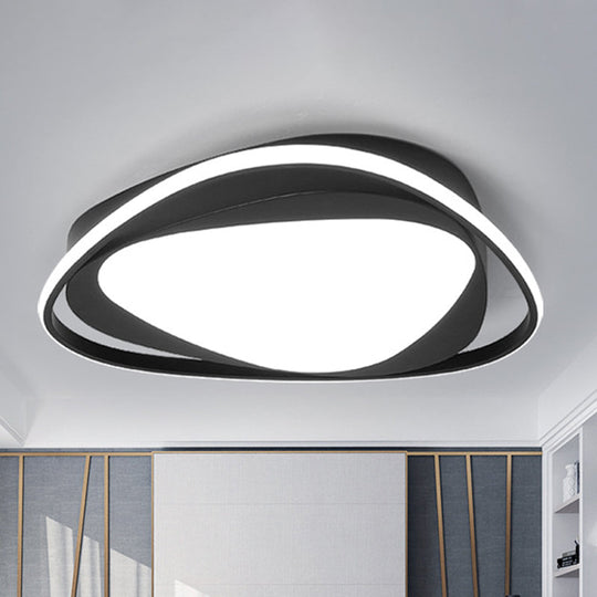 Modern Triangle Metal Ceiling Light Fixture - Black 16.5’/20.5’ Wide Led Flush Mount