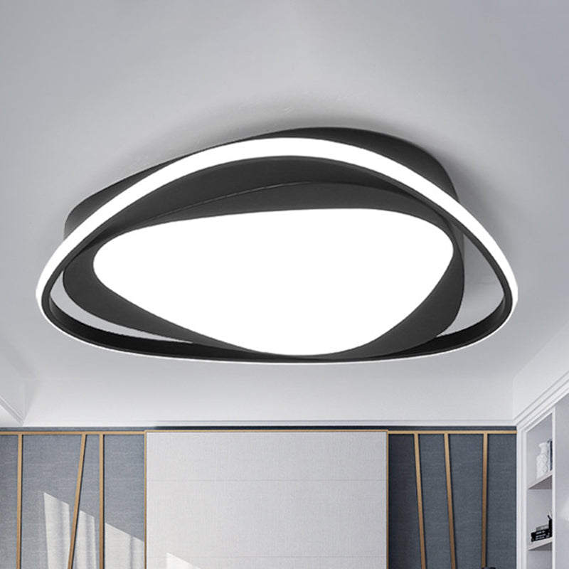 Modern Triangle Metal Ceiling Light Fixture - Black 16.5/20.5 Wide Led Flush Mount