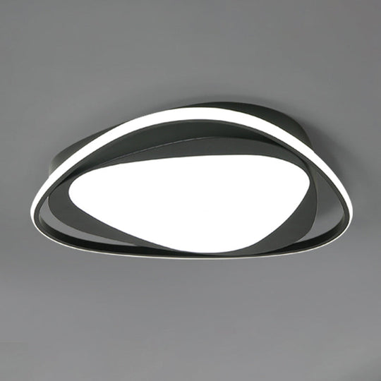 Modern Triangle Metal Ceiling Light Fixture - Black 16.5/20.5 Wide Led Flush Mount