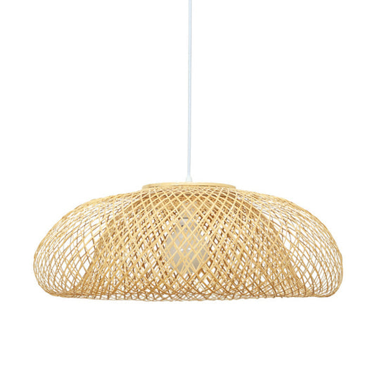 Bamboo Pendant Light In Modern Style - 1 Hanging Lamp For Restaurant’ (Available 16.5’’