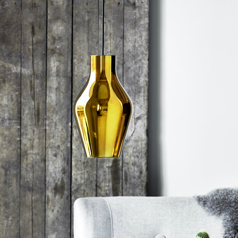Contemporary Gold Glass Urn Hanging Light - 1 Head Pendant Lighting Fixture 6.5’/8.5’ Wide / 6.5’