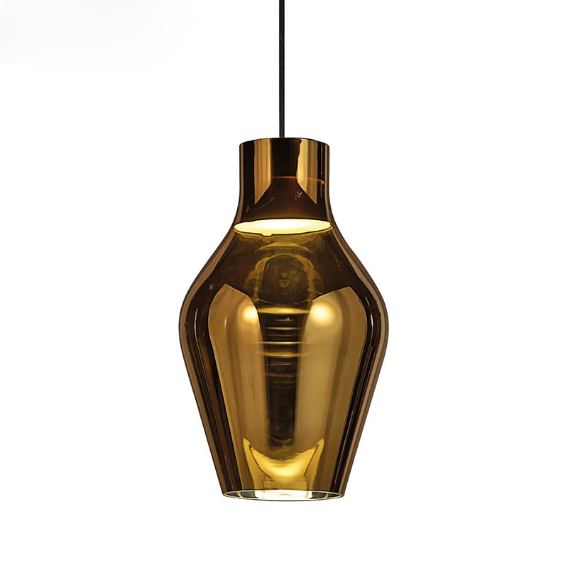 Contemporary Gold Glass Urn Hanging Light - 1 Head Pendant Lighting Fixture 6.5’/8.5’ Wide