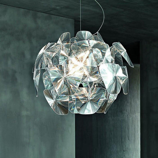Modernist Clear Glass Pendant Light - 1 Head Round Shape 22/25.5 Wide Ceiling Hanging