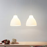 Modernist Acrylic Dome Hanging Lamp - 9/10/13 Wide White Suspended Lighting Fixture