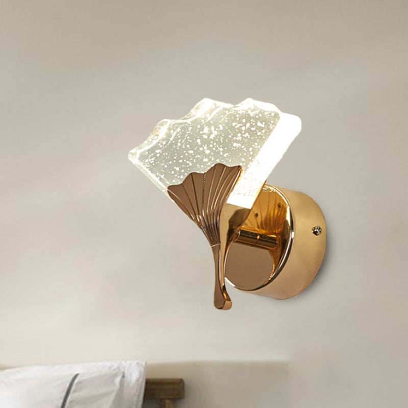 Ginkgo Vintage Crystal Wall Sconce Light - Gold Led Lighting (1/2 Heads) In Warm/White
