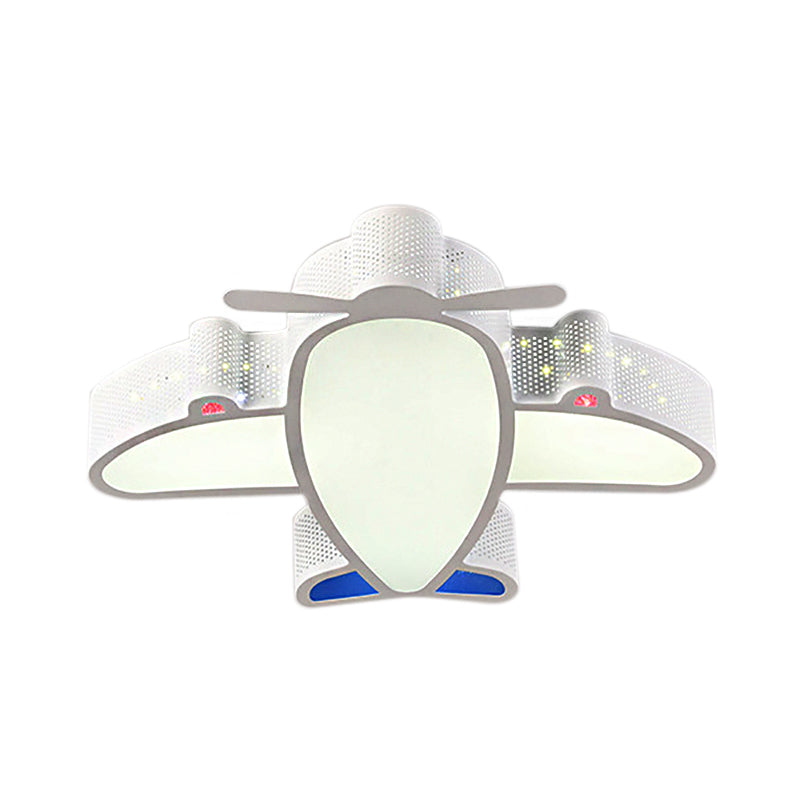 Led Cartoon Ceiling Lamp For Boys Bedroom - Acrylic And Metal Plane Flush Mount Light With