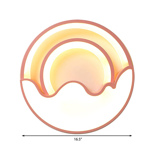 Macaron Led Ceiling Lamp - Modern Flush Mount Light For Childs Bedroom