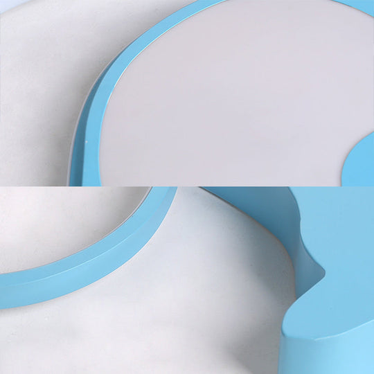 Blue Animal Baby Squirrel Led Ceiling Lamp For Childs Bedroom