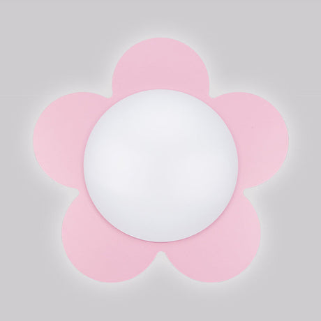 Sleek Acrylic Led Ceiling Mount Light For Kindergarten Rooms - Modern & Simple Lamp Pink