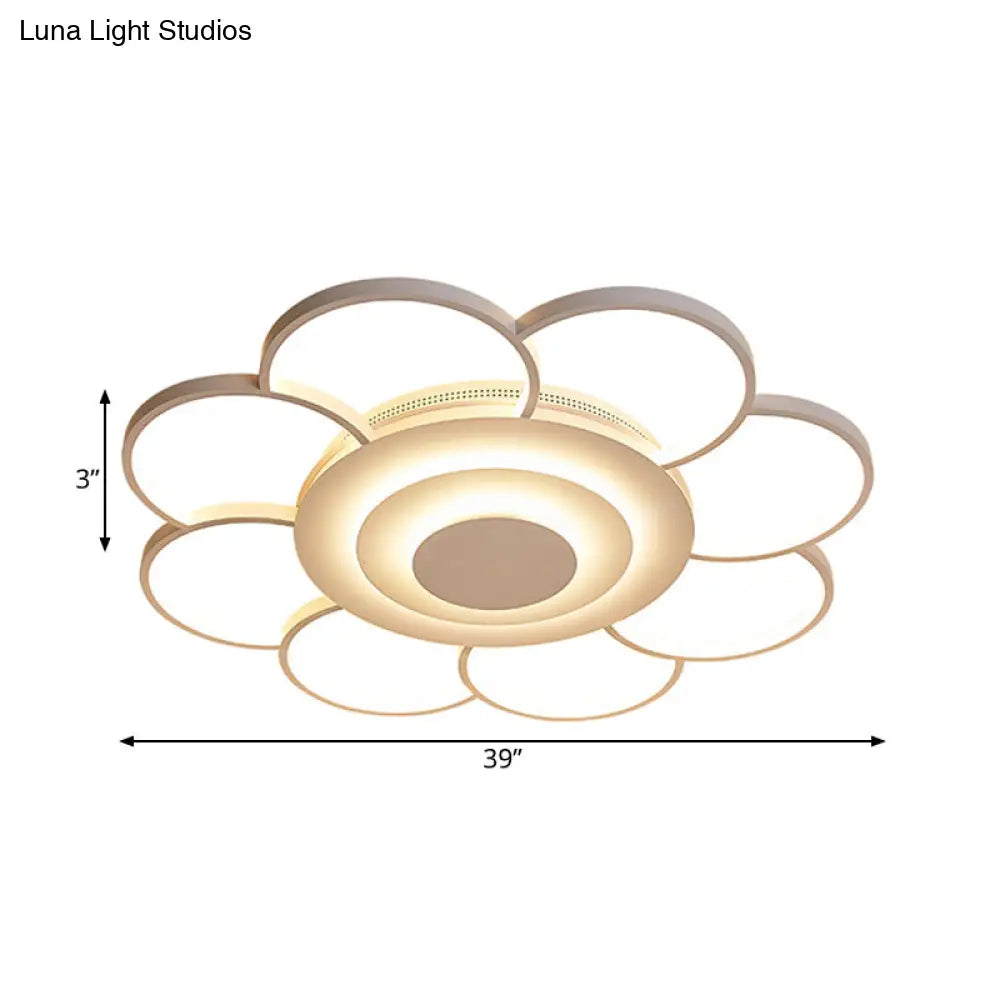 31.5/39 Flower Flushmount Acrylic Led White Ceiling Light In Warm/White/Natural - Simple & Wide