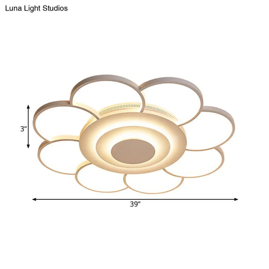 31.5/39 Flower Flushmount Acrylic Led White Ceiling Light In Warm/White/Natural - Simple & Wide
