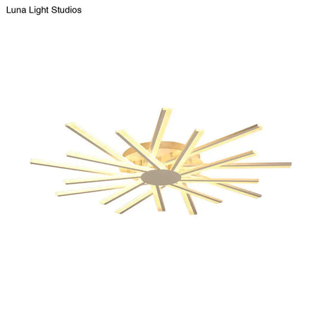 31.5’/39’ Led Living Room Ceiling Light White Semi Flush Fixture With Spiral Acrylic Shade In