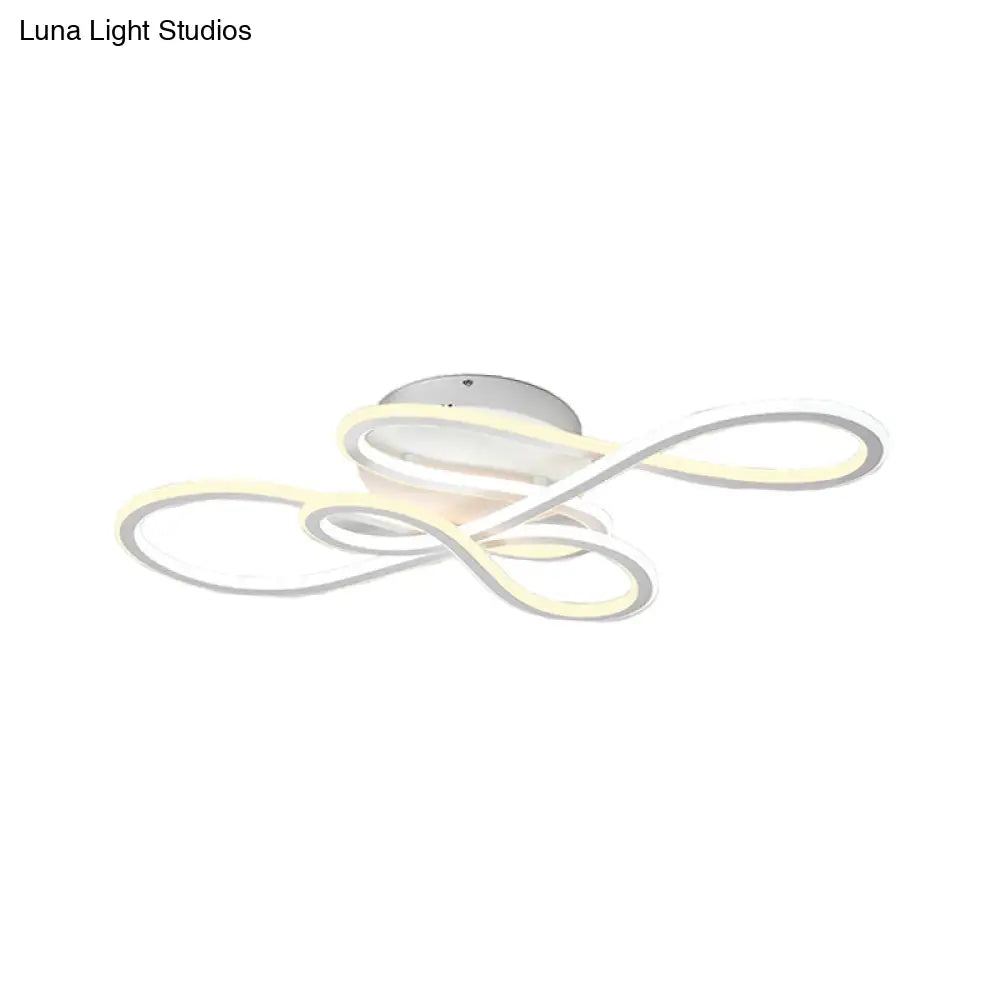31.5’/39’ Modern Acrylic Led Semi - Flush Ceiling Light - Twisted Design Warm/White For Living Room