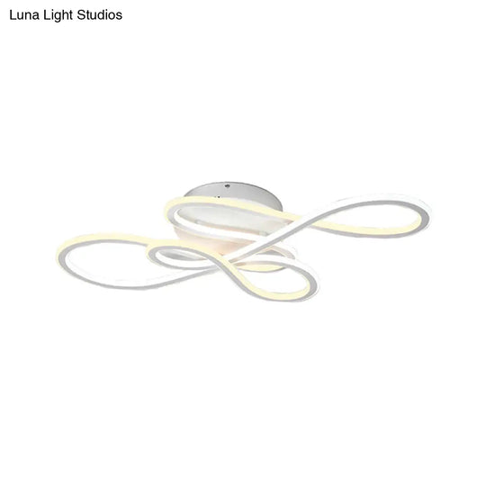 31.5’/39’ Modern Acrylic Led Semi - Flush Ceiling Light - Twisted Design Warm/White For Living Room