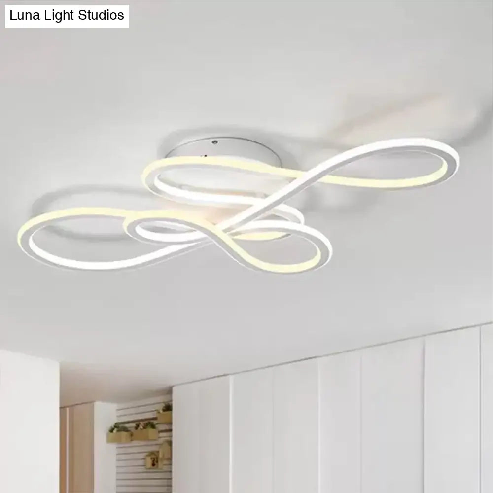 31.5’/39’ Modern Acrylic Led Semi - Flush Ceiling Light - Twisted Design Warm/White For Living Room