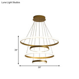 31.5/39 Wide 4-Tier Gold Led Pendant Chandelier - Modern Living Room Hanging Lamp