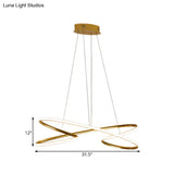 31.5’’ / 39’’ Wide Twist Acrylic Chandelier Led Pendant Light In Chrome/Gold - Warm Lighting