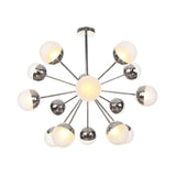 Plafonnier semi-encastré pour salle à manger Globe avec verre blanc/transparent/gris fumé - 9/12/15 lumières - Design contemporain en cuivre/chrome/or