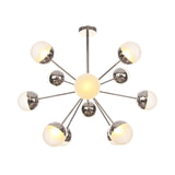 Plafonnier semi-encastré pour salle à manger Globe avec verre blanc/transparent/gris fumé - 9/12/15 lumières - Design contemporain en cuivre/chrome/or