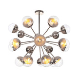 Plafonnier semi-encastré pour salle à manger Globe avec verre blanc/transparent/gris fumé - 9/12/15 lumières - Design contemporain en cuivre/chrome/or