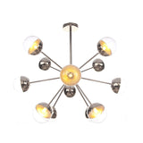 Plafonnier semi-encastré pour salle à manger Globe avec verre blanc/transparent/gris fumé - 9/12/15 lumières - Design contemporain en cuivre/chrome/or