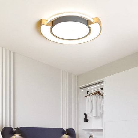 Modern Acrylic Led Flush Mount Light - Grey/Green 16.5/20.5 Diameter White/Warm Available