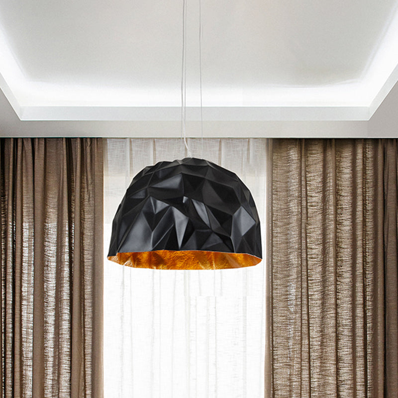 Contemporary Metal Hanging Ceiling Pendant Light In Black/White Black