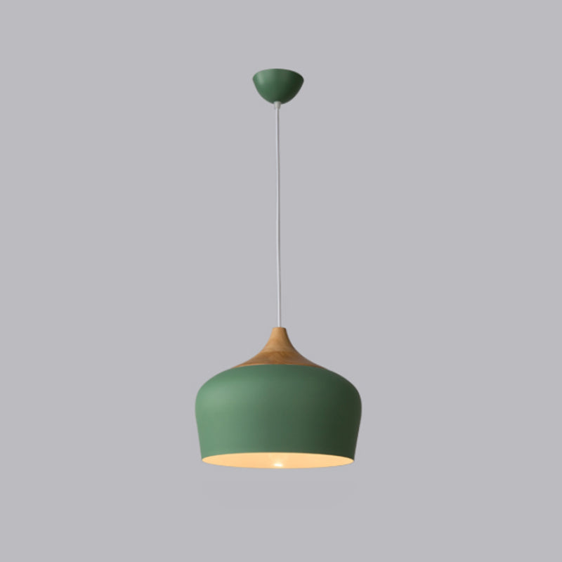 Modern Pink/Green Domed Pendant Light - 12/14 Wide Metal Hanging Lamp For Kitchen