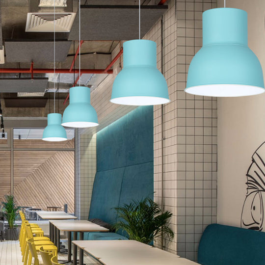 Minimalist Metal Dome Suspension Pendant Blue/Green 10/14/15 Wide 1-Light Hanging Fixture