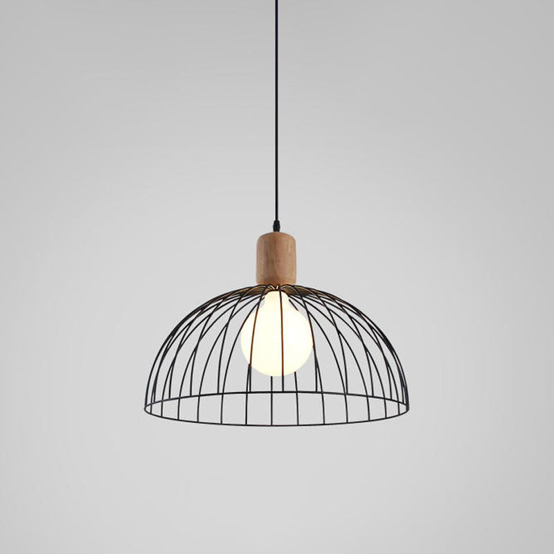 Dome Pendant Lighting - Minimalist Metal Black Pendulum Light For Living Room
