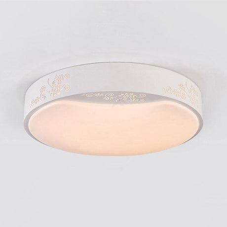 Modern White Circle Flush Mount Led Ceiling Light Fixture For Living Room - 16.5’/20.5’ Dia