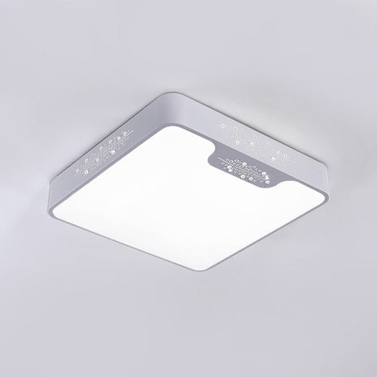 20’/41’ Wide White Square/Rectangle Led Flush Mount Modern Ceiling Lamp Metal