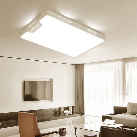 20/41 Wide White Square/Rectangle Led Flush Mount Modern Ceiling Lamp Metal