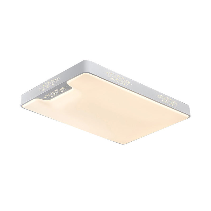 20’/41’ Wide White Square/Rectangle Led Flush Mount Modern Ceiling Lamp Metal