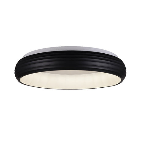 Modern Black Metal Led Ceiling Lamp For Living Room - 19’/25’ Wide Round Flush Mount Fixture