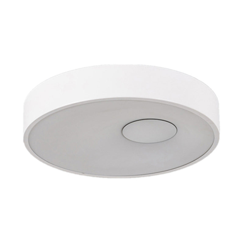 Contemporary White Led Bedroom Flushmount Ceiling Light With Acrylic Diffuser - 18’/23.5’ Metal
