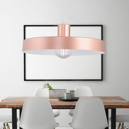 Contemporary Pink Circle Down Lighting 1 Head Pendant Light For Living Room