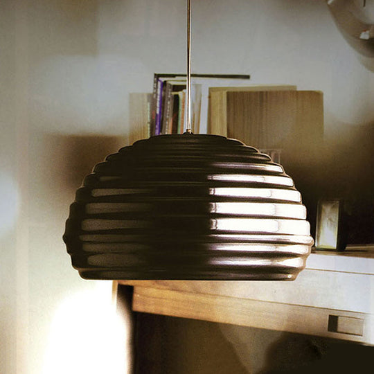 Modern Chrome Hanging Pendant Light With Down Lighting For Bedroom - Bowl Metal 1 Bulb
